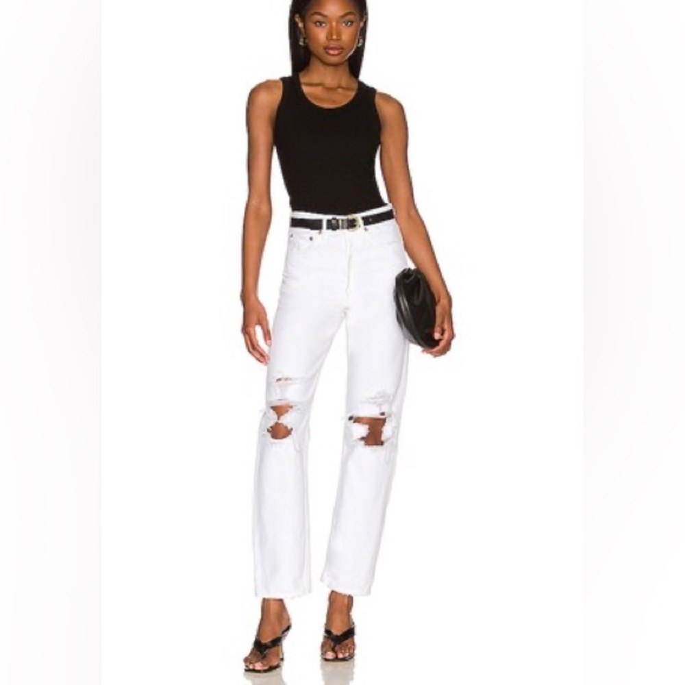 Agolde white mid rise 90s jeans size 24